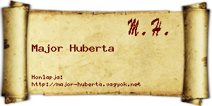 Major Huberta névjegykártya
